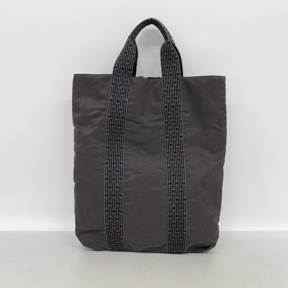 【6id5845】エルメス トートバッグ エールラインカバス ナイロン グレー シルバー金具【中古】レディース