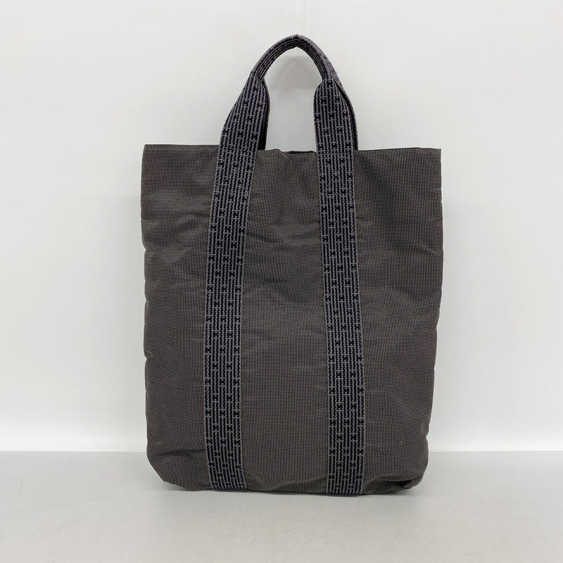 【6id5845】エルメス トートバッグ エールラインカバス ナイロン グレー シルバー金具【中古】レディース