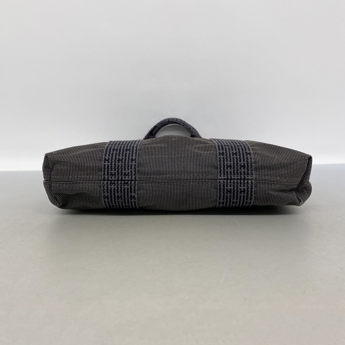 【6id5845】エルメス トートバッグ エールラインカバス ナイロン グレー シルバー金具【中古】レディース