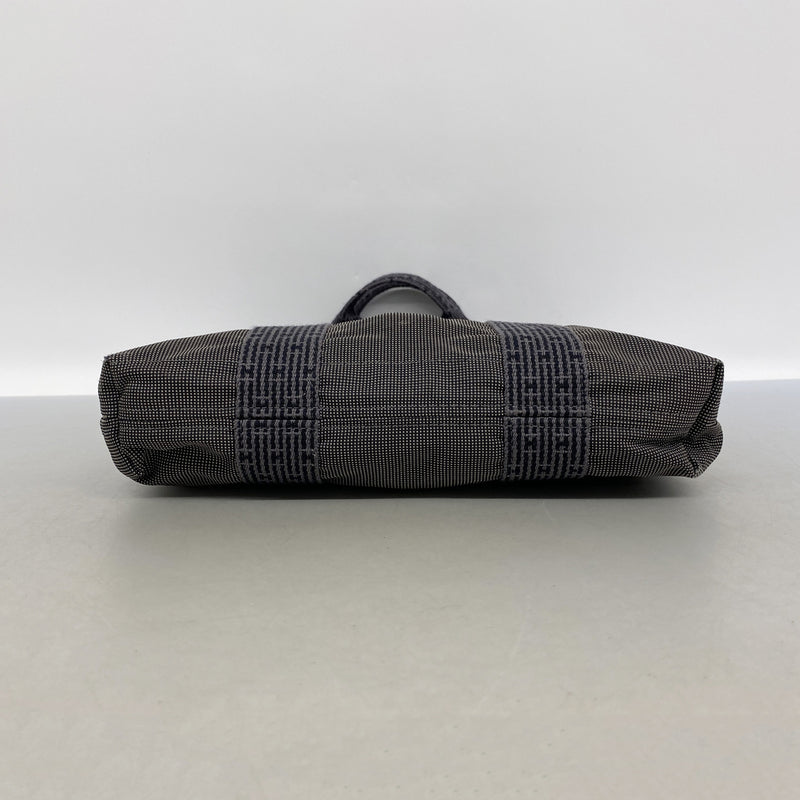 【6id5845】エルメス トートバッグ エールラインカバス ナイロン グレー シルバー金具【中古】レディース