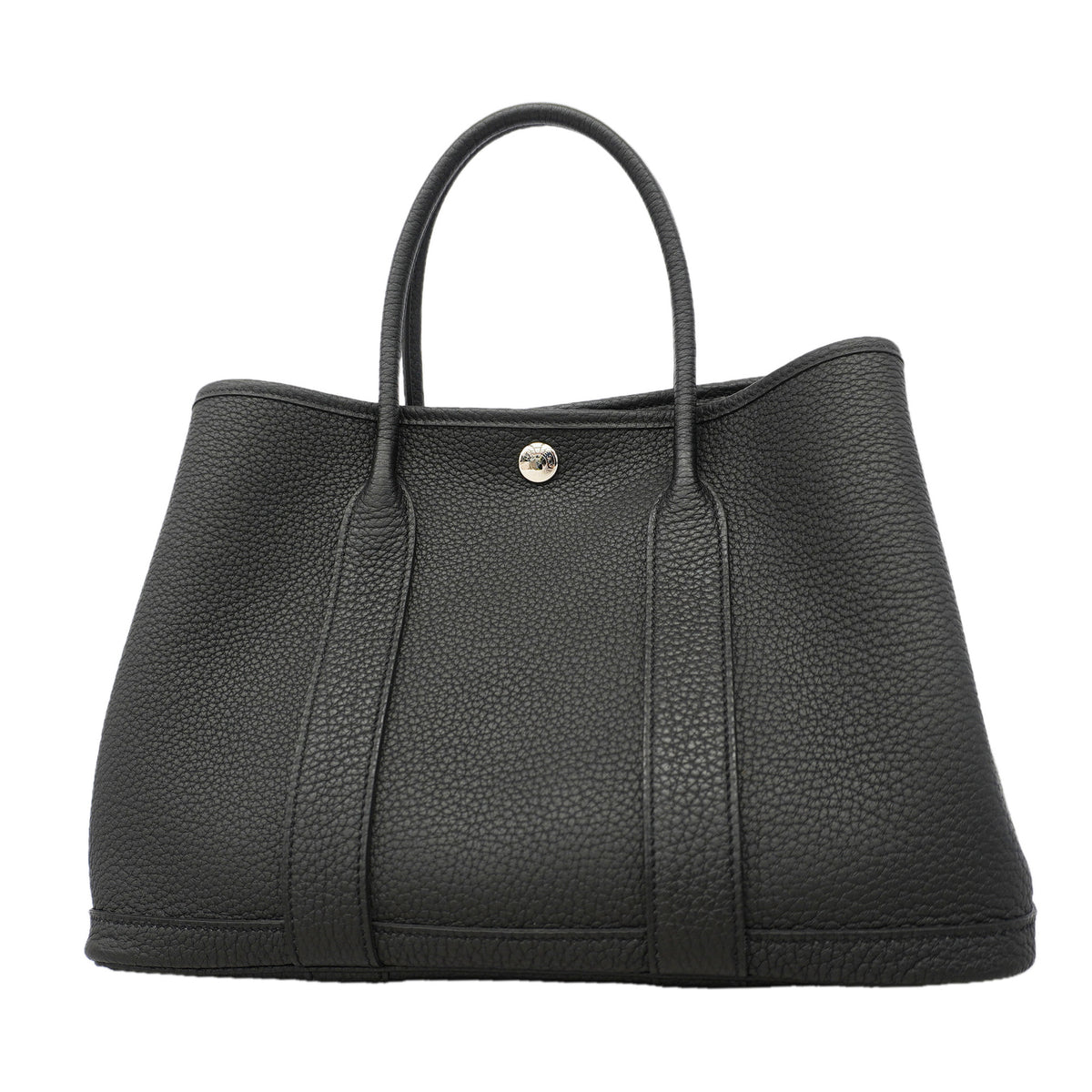 【6id5854】エルメス トートバッグ ガーデンパーティTPM ネゴンダ ブラック シルバー金具 B刻印【中古】レディース