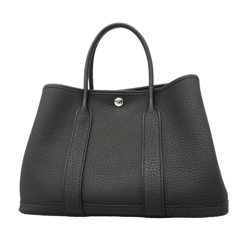 【6id5854】エルメス トートバッグ ガーデンパーティTPM ネゴンダ ブラック シルバー金具 B刻印【中古】レディース