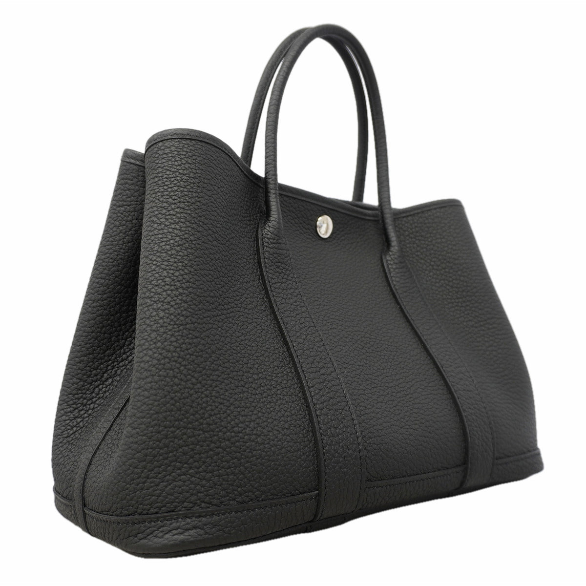 【6id5854】エルメス トートバッグ ガーデンパーティTPM ネゴンダ ブラック シルバー金具 B刻印【中古】レディース