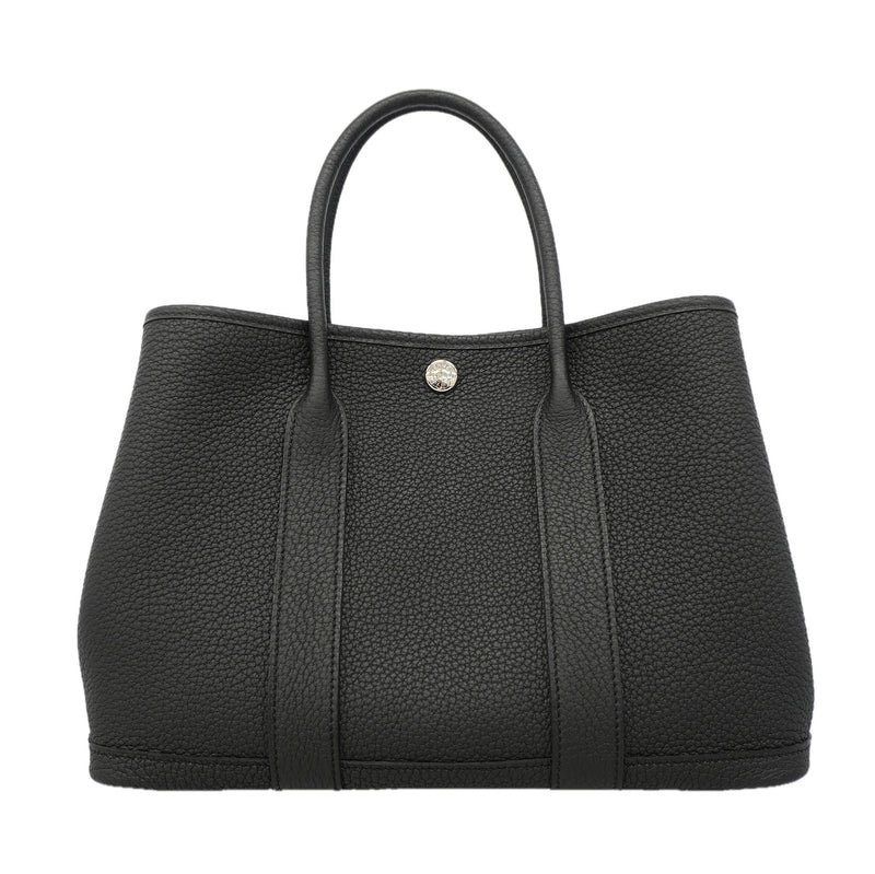 【6id5854】エルメス トートバッグ ガーデンパーティTPM ネゴンダ ブラック シルバー金具 B刻印【中古】レディース