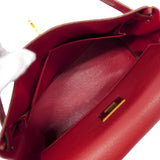 【6id5855】エルメス ハンドバッグ ケリー28 トゴ ルージュヴィフ ゴールド金具 □B刻印 2wayバッグ【中古】レディース