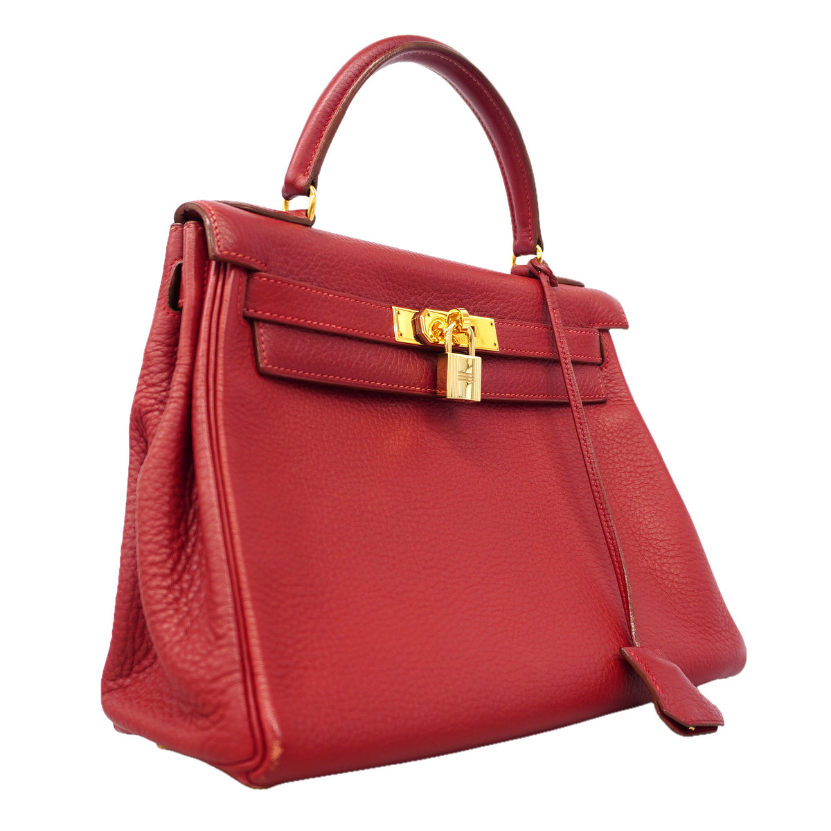 【6id5855】エルメス ハンドバッグ ケリー28 トゴ ルージュヴィフ ゴールド金具 □B刻印 2wayバッグ【中古】レディース
