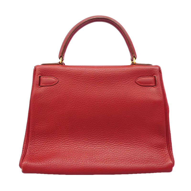 【6id5855】エルメス ハンドバッグ ケリー28 トゴ ルージュヴィフ ゴールド金具 □B刻印 2wayバッグ【中古】レディース
