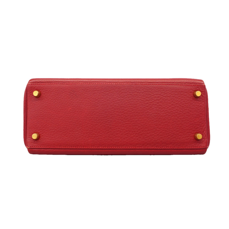 【6id5855】エルメス ハンドバッグ ケリー28 トゴ ルージュヴィフ ゴールド金具 □B刻印 2wayバッグ【中古】レディース