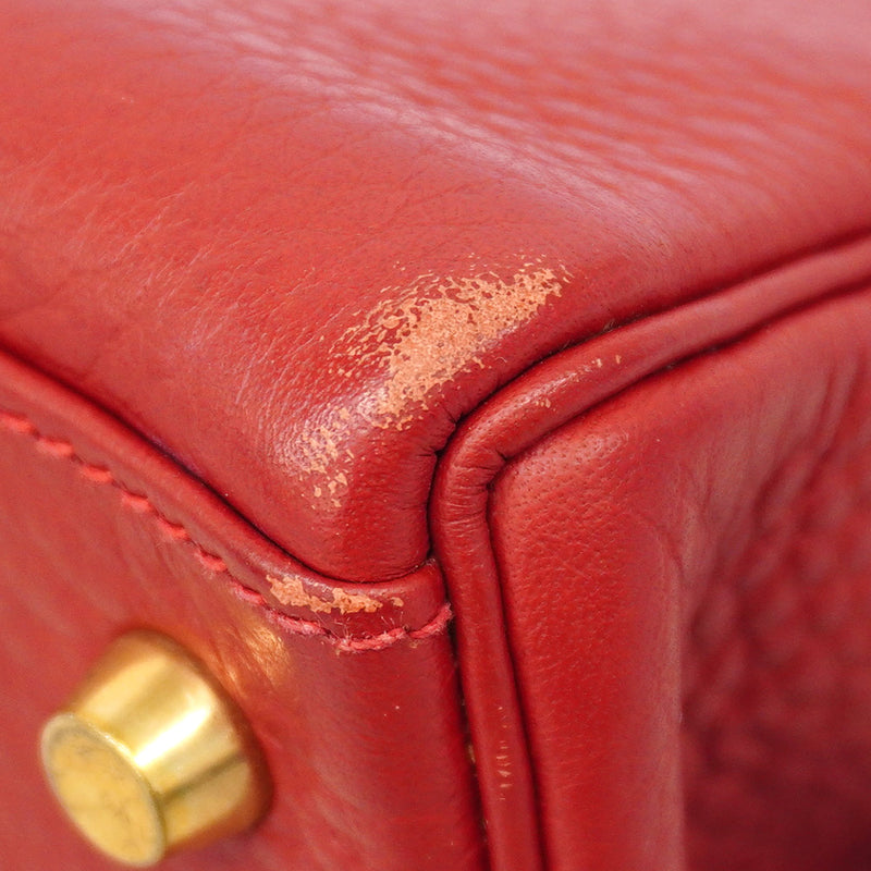 【6id5855】エルメス ハンドバッグ ケリー28 トゴ ルージュヴィフ ゴールド金具 □B刻印 2wayバッグ【中古】レディース