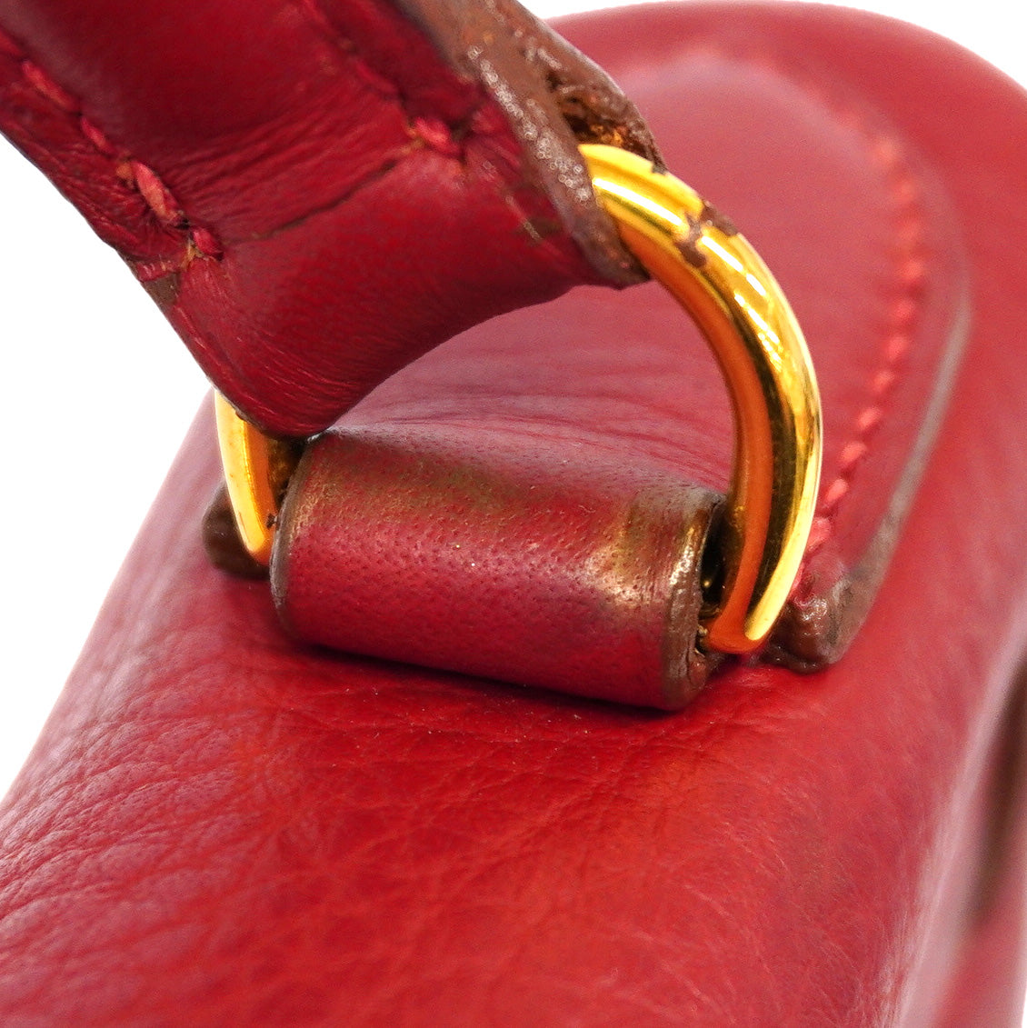 【6id5855】エルメス ハンドバッグ ケリー28 トゴ ルージュヴィフ ゴールド金具 □B刻印 2wayバッグ【中古】レディース