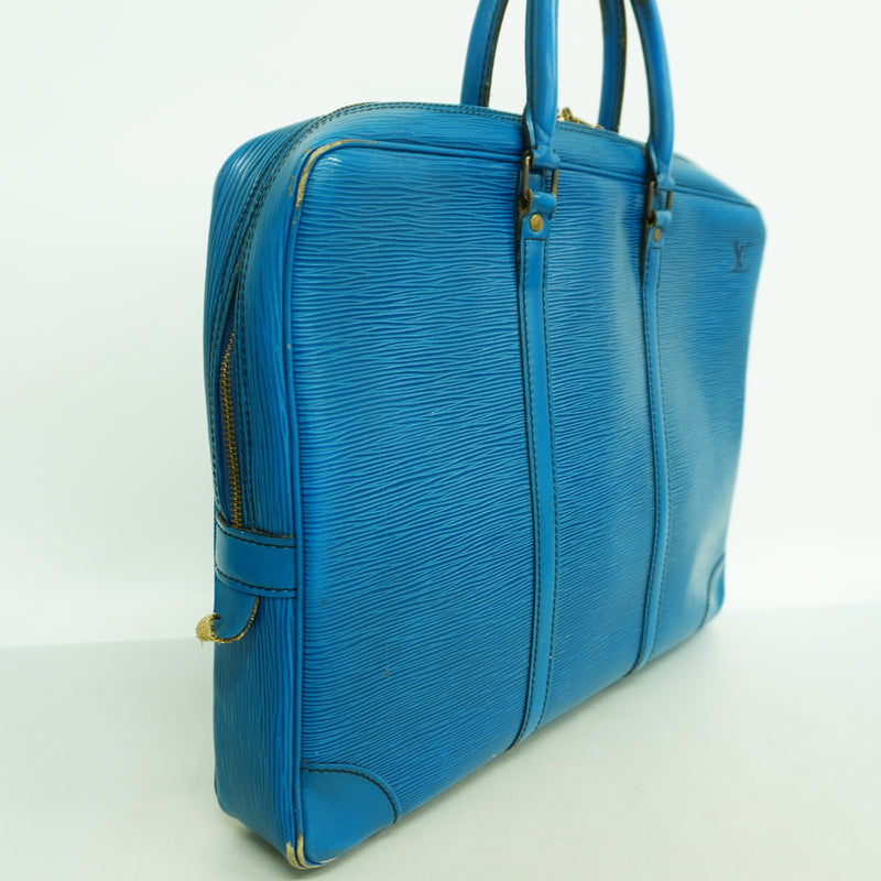 【6id5857】ルイヴィトン ブリーフケース エピ ポルトドキュマンヴォワヤージュ M54475 トレドブルー【中古】メンズ