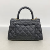 【6id5886-h】シャネル ハンドバッグ チェーンショルダー ココハンドル キャビアスキン ブラック シャンパンゴールド金具 2wayバッグ【中古】レディース