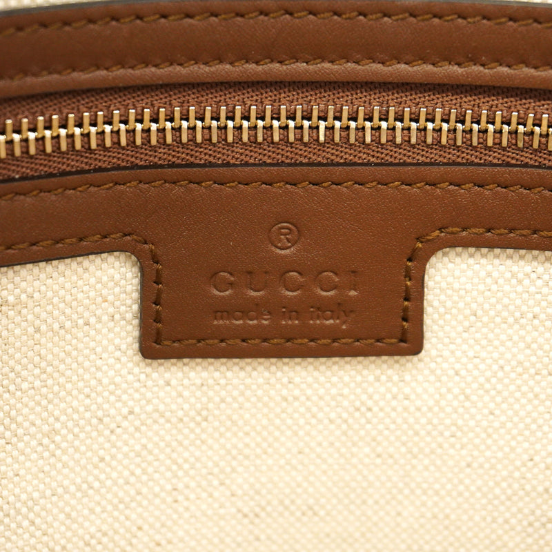 【6id5895】グッチ トートバッグ 856097 キャンバス アイボリー シャンパンゴールド金具【中古】レディース