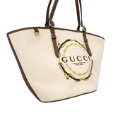 【6id5895】グッチ トートバッグ 856097 キャンバス アイボリー シャンパンゴールド金具【中古】レディース