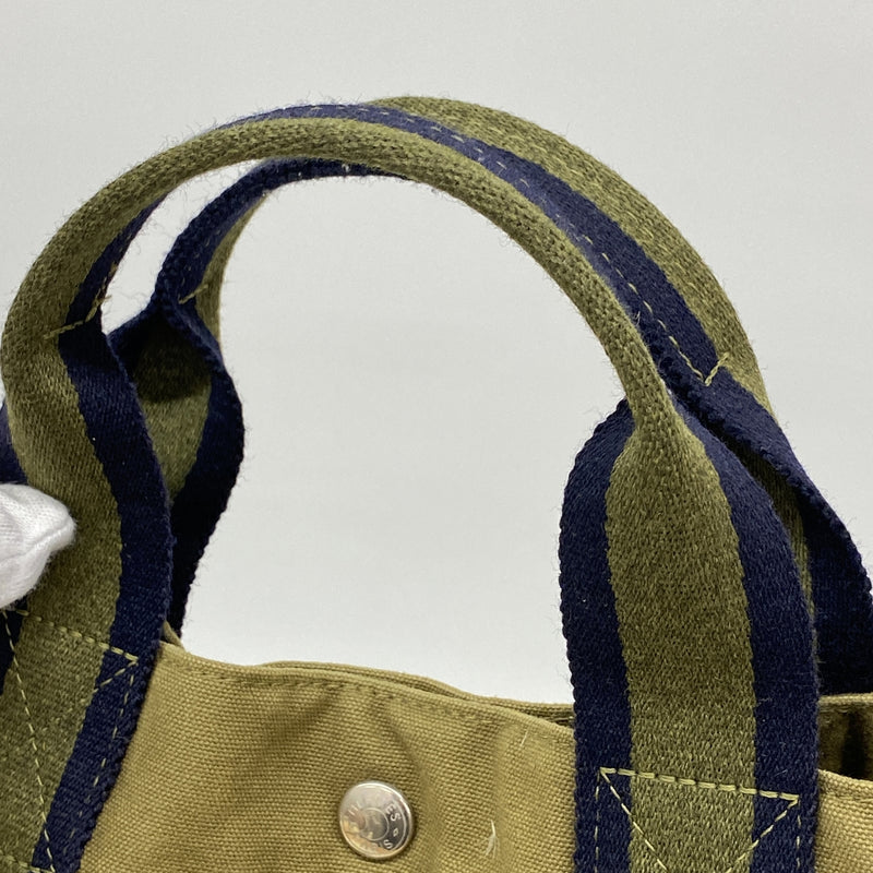 【6id5904】エルメス トートバッグ フールトゥMM キャンバス カーキ シルバー金具【中古】メンズ レディース ユニセックス