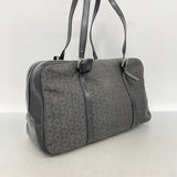 【6id5905】セリーヌ ショルダーバッグ Cマカダム キャンバス ブラック シルバー金具【中古】レディース