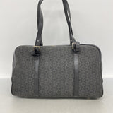 【6id5905】セリーヌ ショルダーバッグ Cマカダム キャンバス ブラック シルバー金具【中古】レディース