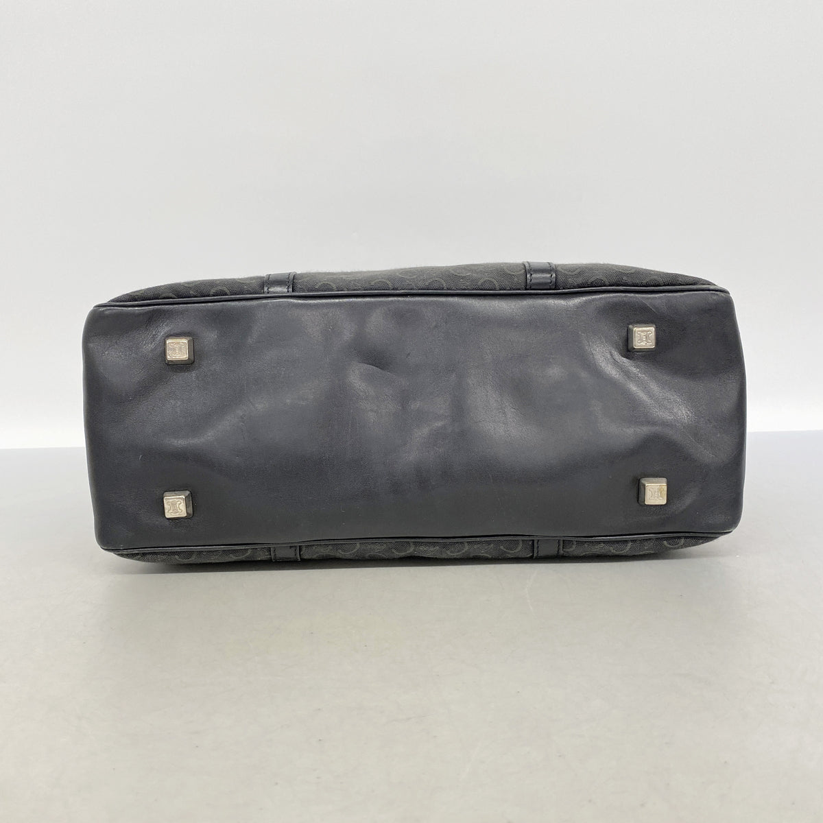 【6id5905】セリーヌ ショルダーバッグ Cマカダム キャンバス ブラック シルバー金具【中古】レディース