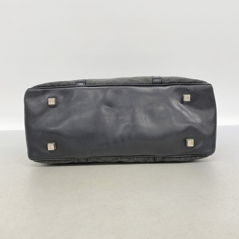 【6id5905】セリーヌ ショルダーバッグ Cマカダム キャンバス ブラック シルバー金具【中古】レディース