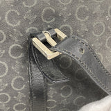【6id5905】セリーヌ ショルダーバッグ Cマカダム キャンバス ブラック シルバー金具【中古】レディース