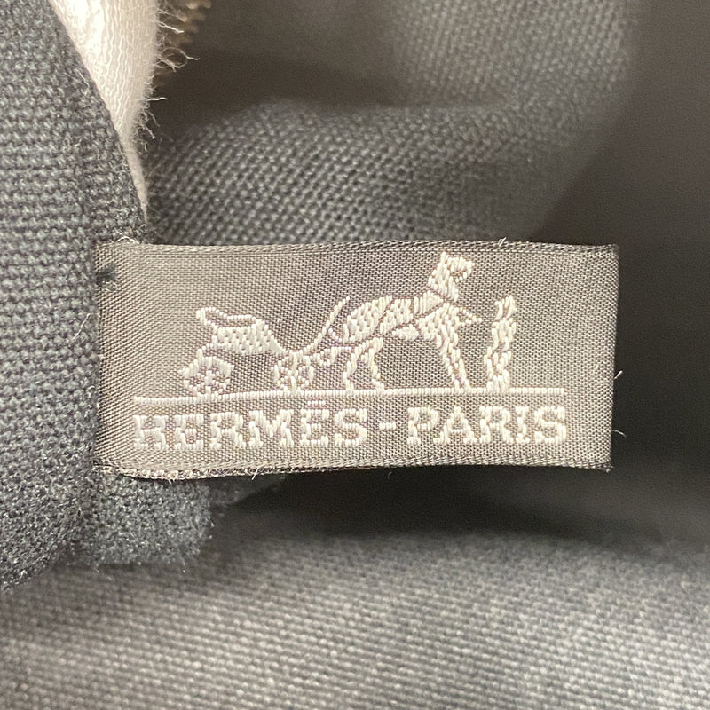 【6id5907】エルメス トートバッグ フールトゥMM キャンバス ブラック シルバー金具【中古】レディース