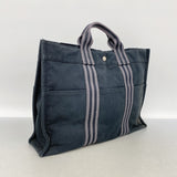【6id5907】エルメス トートバッグ フールトゥMM キャンバス ブラック シルバー金具【中古】レディース