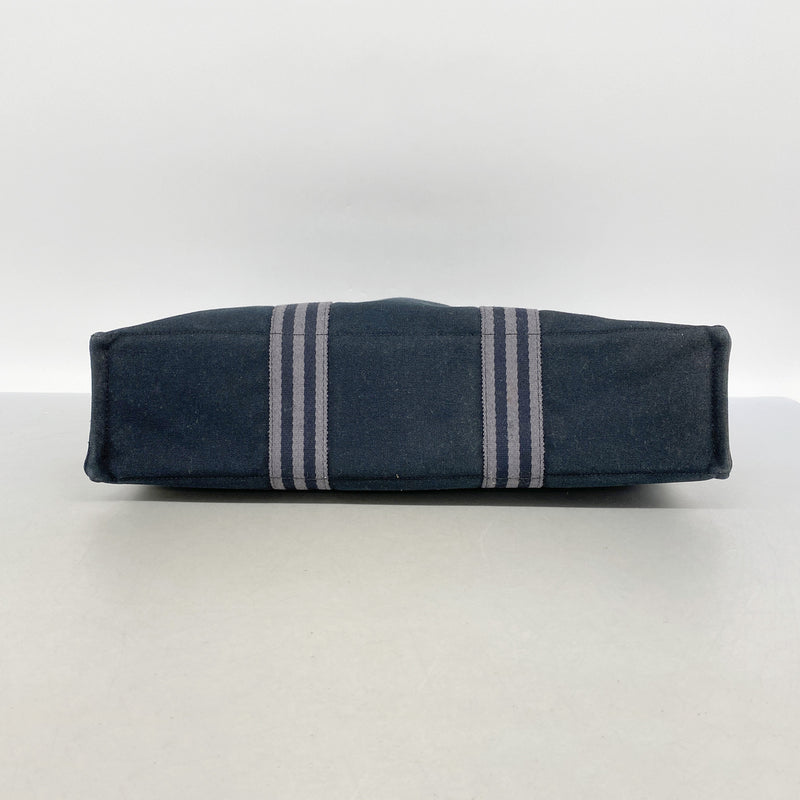 【6id5907】エルメス トートバッグ フールトゥMM キャンバス ブラック シルバー金具【中古】レディース