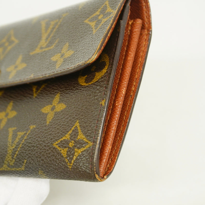 【6id5927】ルイヴィトン 長財布 モノグラム ポシェットポルトモネクレディ M61725 ブラウン【中古】レディース