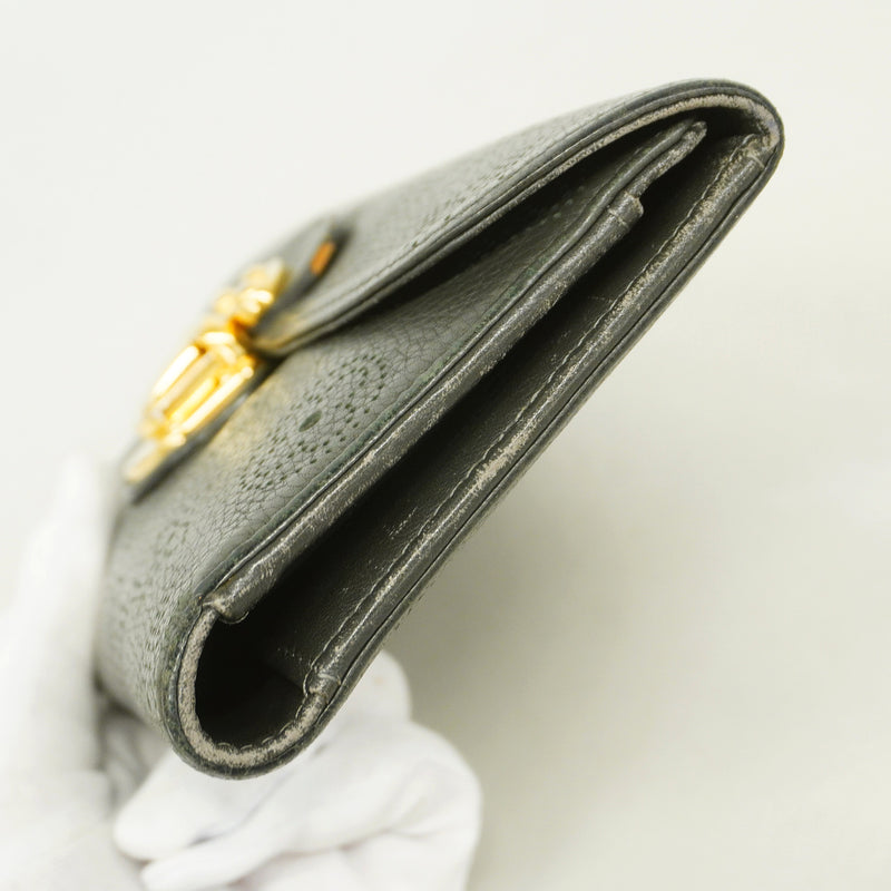 【6id5930】ルイヴィトン 三つ折り長財布 マヒナ ポルトフォイユアメリア M58127 アントラシット【中古】レディース