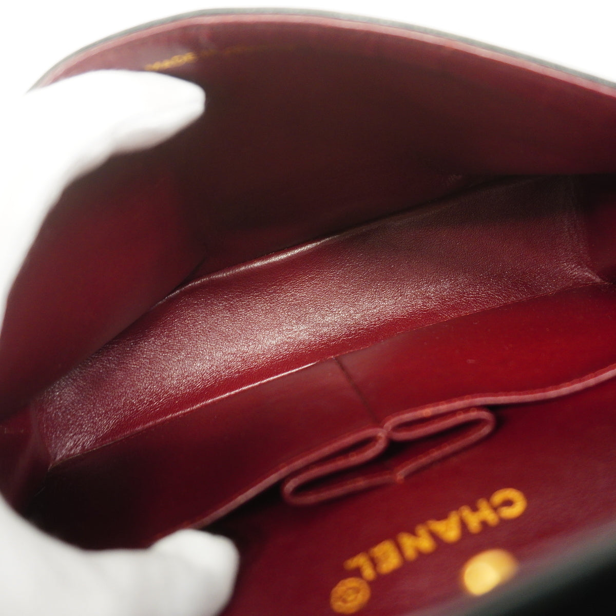 【6id5933】シャネル ショルダーバッグ マトラッセ Wフラップ Wチェーン ラムスキン ブラック ゴールド金具【中古】レディース