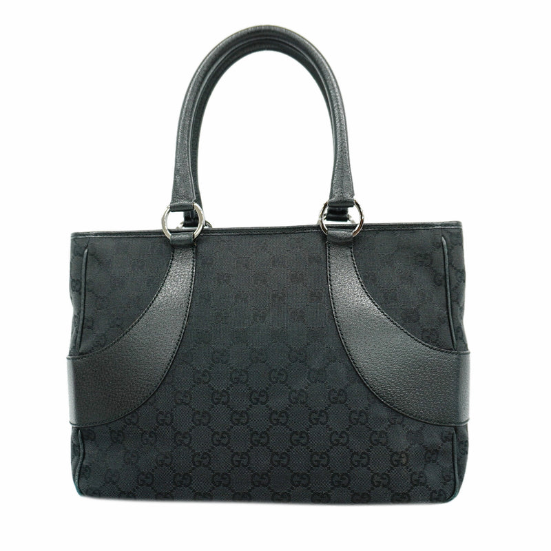 【6id5941】グッチ トートバッグ GGキャンバス 113011 キャンバス ブラック シルバー金具【中古】レディース