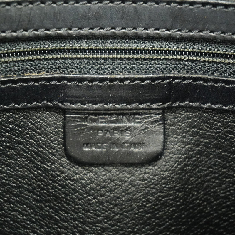 【6id5944】セリーヌ ショルダーバッグ マカダム PVC ブラック ブラウン ゴールド金具【中古】レディース