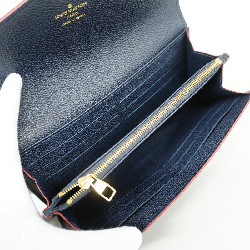 【6id5948】ルイヴィトン 長財布 モノグラム・アンプラント ポルトフォイユサラ M62125 マリーヌルージュ【中古】レディース