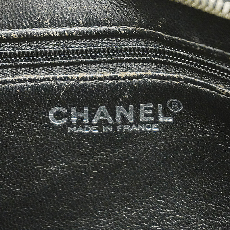 【6id5960】シャネル トートバッグ 復刻トート キャビアスキン ブラック シルバー金具【中古】レディース