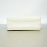 【6id5961】シャネル トートバッグ ワイルドステッチ レザー ホワイト シャンパンゴールド金具【中古】レディース