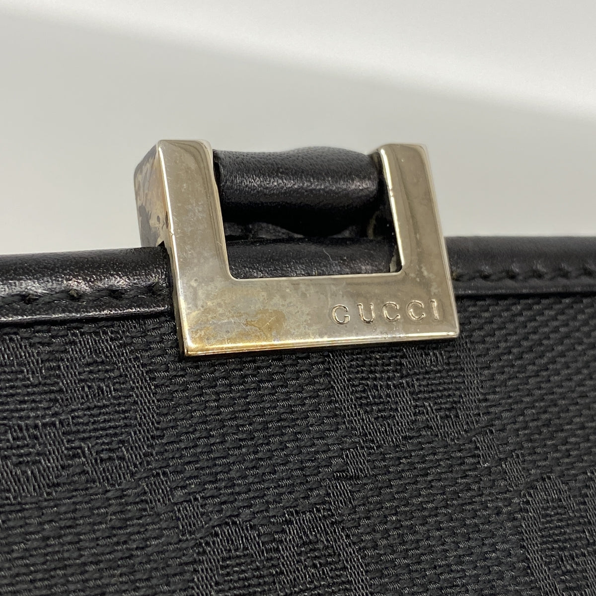 【6id5978】グッチ ハンドバッグ GGキャンバス/ジャッキー 002 1065 キャンバス ブラック シルバー金具【中古】レディース