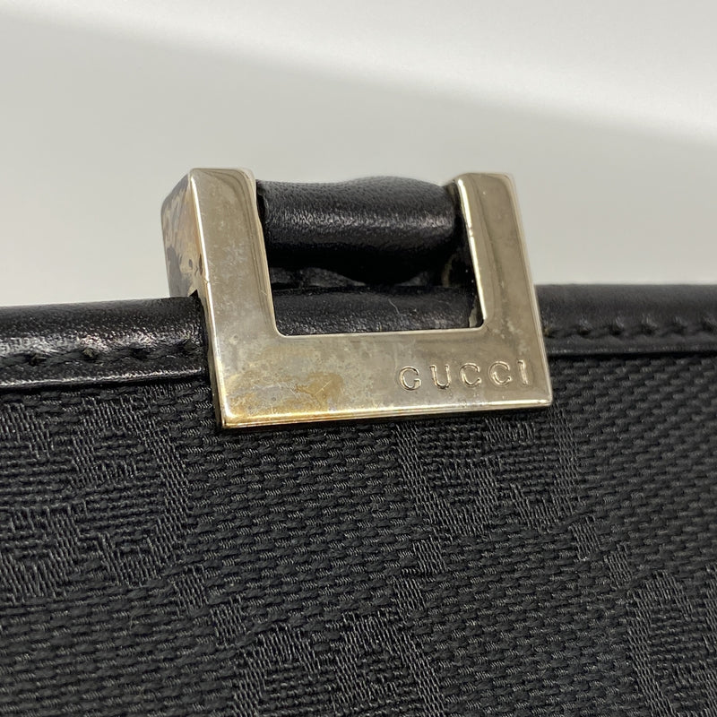 【6id5978】グッチ ハンドバッグ GGキャンバス/ジャッキー 002 1065 キャンバス ブラック シルバー金具【中古】レディース