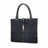 【6id5978】グッチ ハンドバッグ GGキャンバス/ジャッキー 002 1065 キャンバス ブラック シルバー金具【中古】レディース