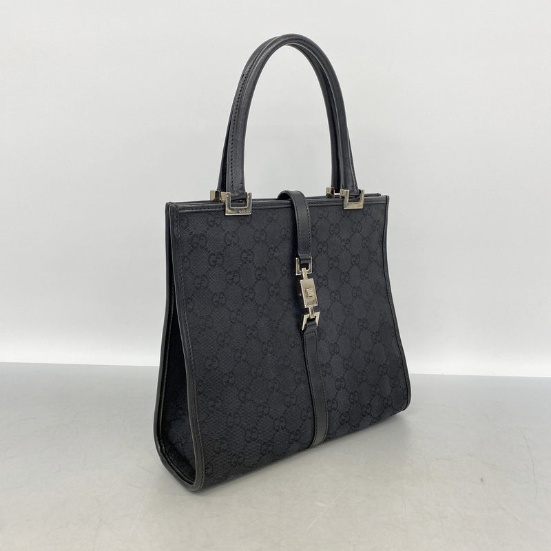 【6id5978】グッチ ハンドバッグ GGキャンバス/ジャッキー 002 1065 キャンバス ブラック シルバー金具【中古】レディース