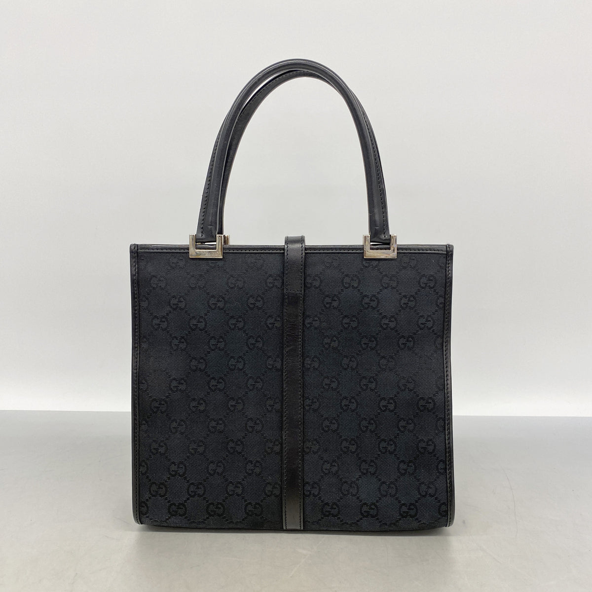 【6id5978】グッチ ハンドバッグ GGキャンバス/ジャッキー 002 1065 キャンバス ブラック シルバー金具【中古】レディース