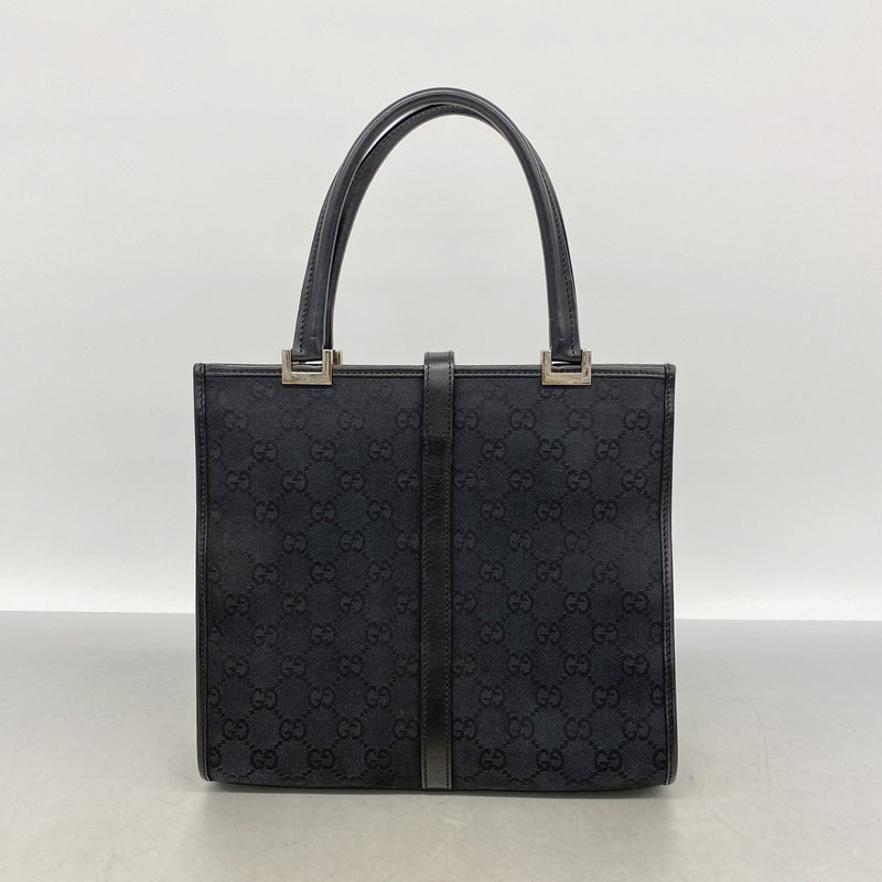 【6id5978】グッチ ハンドバッグ GGキャンバス/ジャッキー 002 1065 キャンバス ブラック シルバー金具【中古】レディース