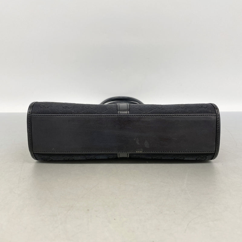 【6id5978】グッチ ハンドバッグ GGキャンバス/ジャッキー 002 1065 キャンバス ブラック シルバー金具【中古】レディース