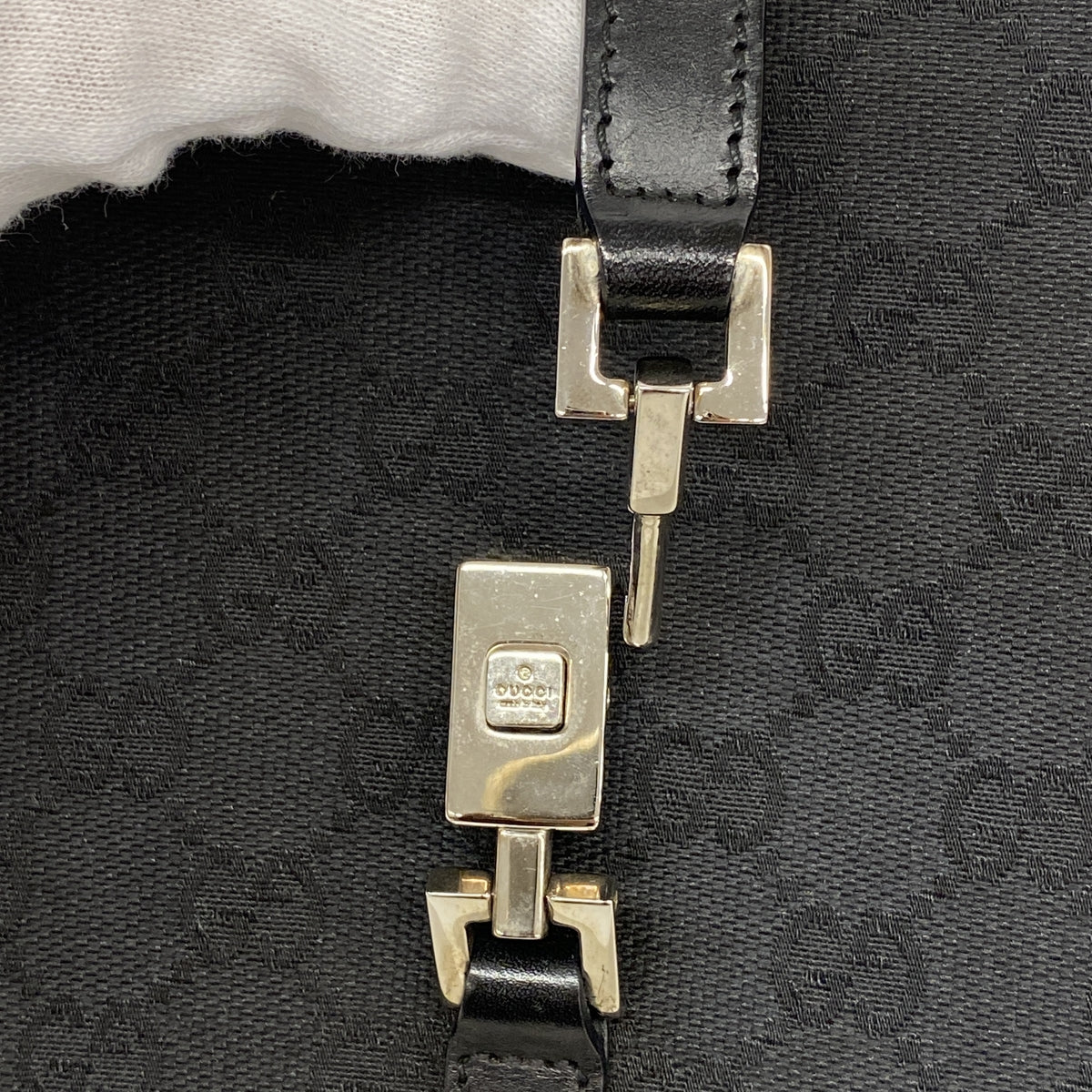 【6id5978】グッチ ハンドバッグ GGキャンバス/ジャッキー 002 1065 キャンバス ブラック シルバー金具【中古】レディース
