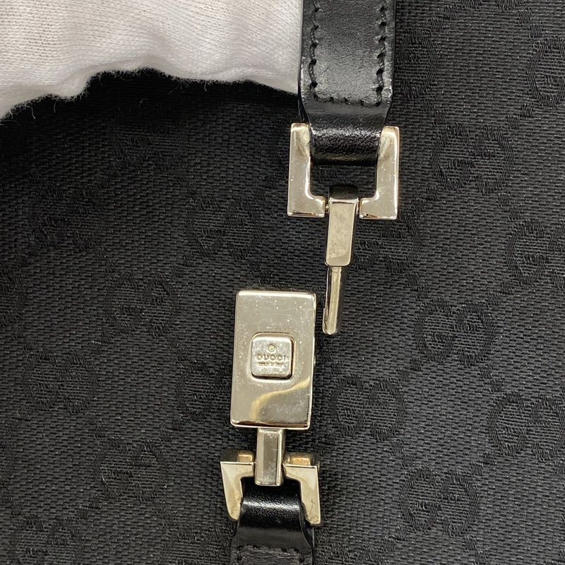 【6id5978】グッチ ハンドバッグ GGキャンバス/ジャッキー 002 1065 キャンバス ブラック シルバー金具【中古】レディース