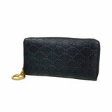 【6id5979】グッチ 長財布 グッチシマ 409342 レザー ブラック ゴールド金具【中古】メンズ レディース ユニセックス