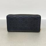 【6id5979】グッチ 長財布 グッチシマ 409342 レザー ブラック ゴールド金具【中古】メンズ レディース ユニセックス