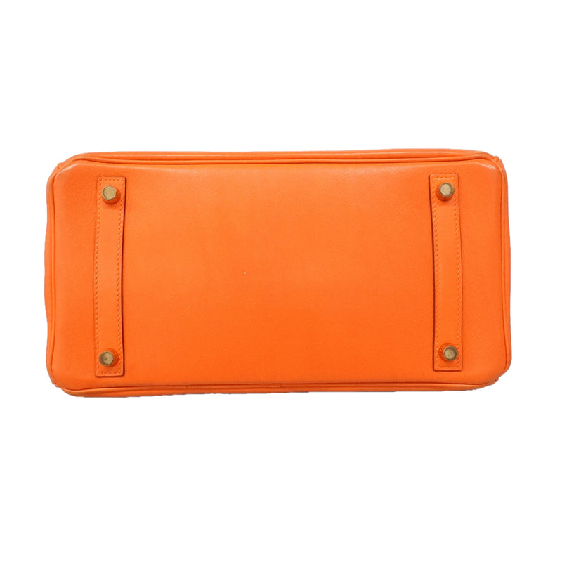 【6id5981】エルメス ハンドバッグ バーキン30 ヴォーガリバー オレンジ ゴールド金具 □B刻印【中古】レディース