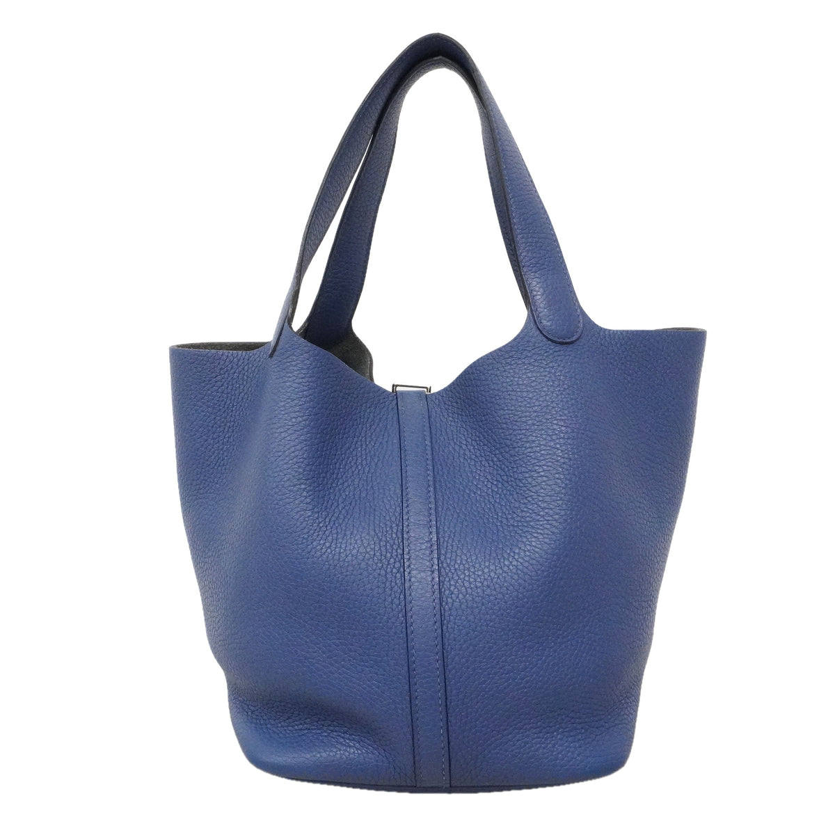 【6id5982】エルメス ハンドバッグ ピコタンロックMM トリヨンクレマンス ブルーサフィール シルバー金具 C刻印【中古】レディース