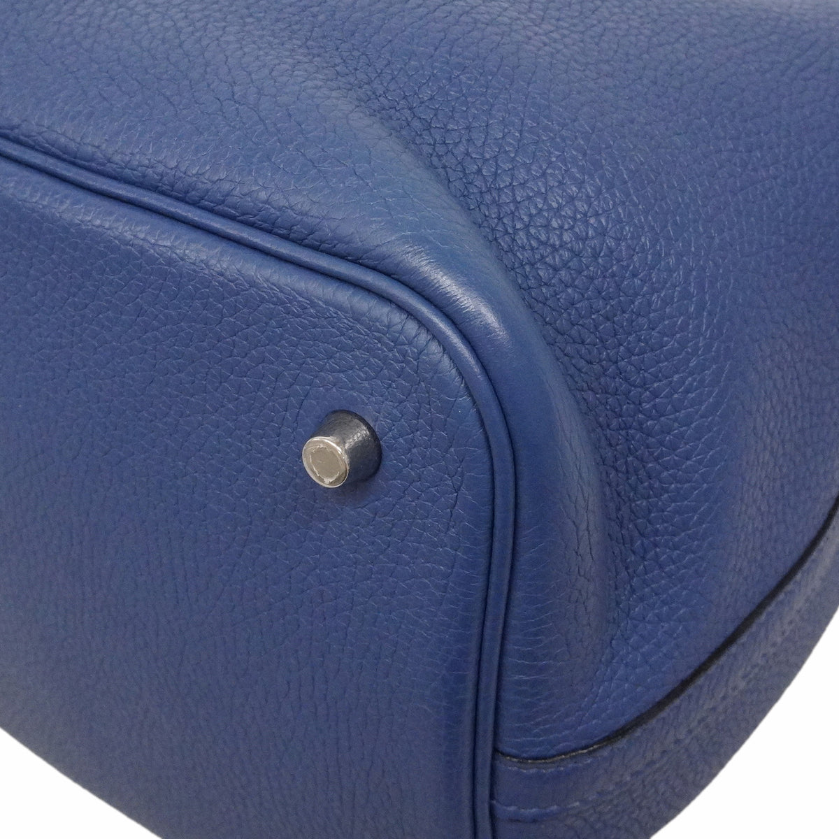 【6id5982】エルメス ハンドバッグ ピコタンロックMM トリヨンクレマンス ブルーサフィール シルバー金具 C刻印【中古】レディース