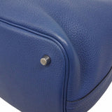 【6id5982】エルメス ハンドバッグ ピコタンロックMM トリヨンクレマンス ブルーサフィール シルバー金具 C刻印【中古】レディース